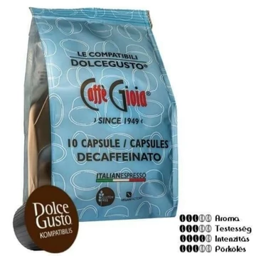 Caffé Gioia kávékapszula dolce gusto kávégépekkel kompatibilis koffeinmentes 10 db