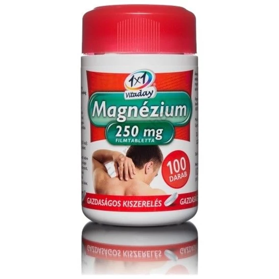 1x1 vitaday magnézium 250 mg filmtabletta 100db