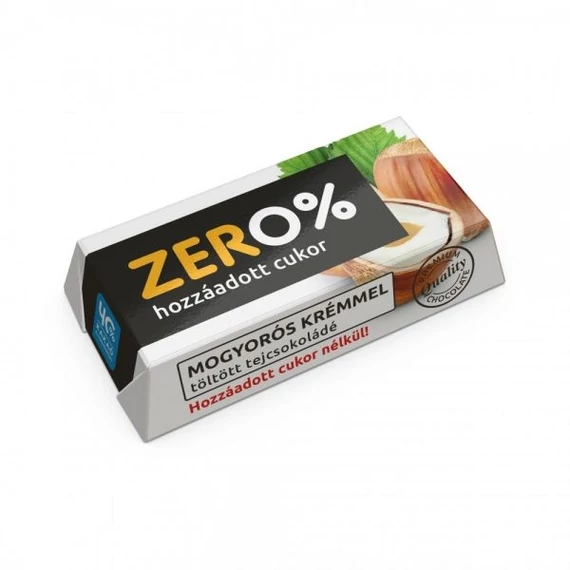 Szerencsi zero mogyoró ízû krémmel töltött tejcsokoládé édesítõszerrel 21 g