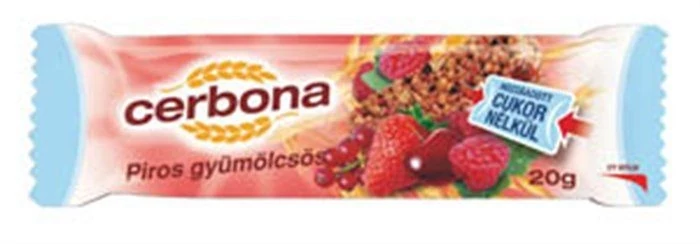Cerbona cukormentes pirosgyümölcsös szelet 20g