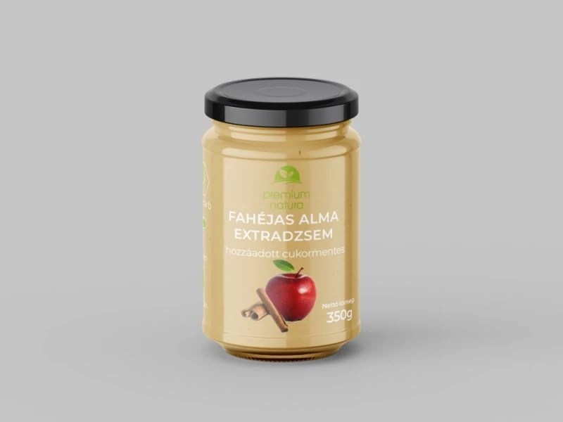 Premium Natura csökkentett energia tartalmú extra dzsem édesítõszerekkel fahéjas alma 350 g